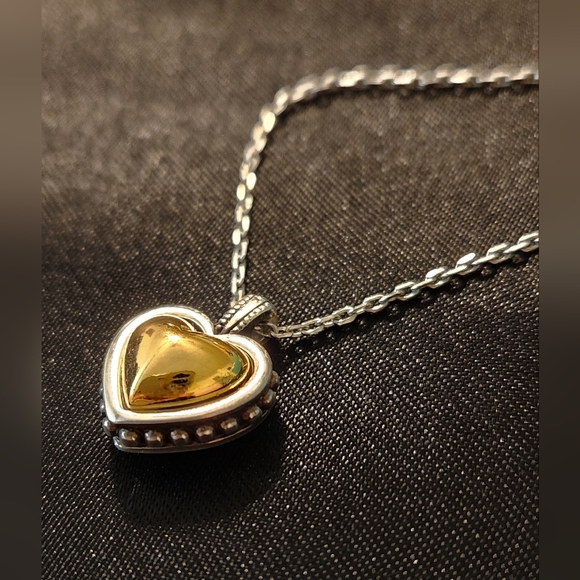 Brighton Gold & Silver Bold Heart Pendant Necklace - Picture 2 of 7